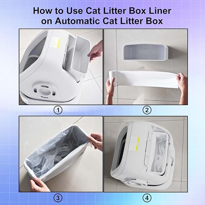Dedicated to UPFAS Automatic Cat Litter Box Liners, Small Garbage Bag, 20 Count per Roll, 2 Rolls, Tear, Multi-Use for Cat Litter Box, Self Clean Little Box, Kitchen, Bathroom, Tabletop Trash can