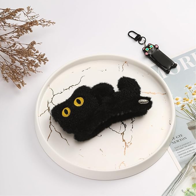 7-Piece Adorable Cat Lover Gift Set for Women | Cute Cosmetic Bag, Glass Straw Cup,Cat Print Socks & Kitty Designs Hair Accessories (Clips + Headband) | Perfect Birthday Christmas Gifts for Girls