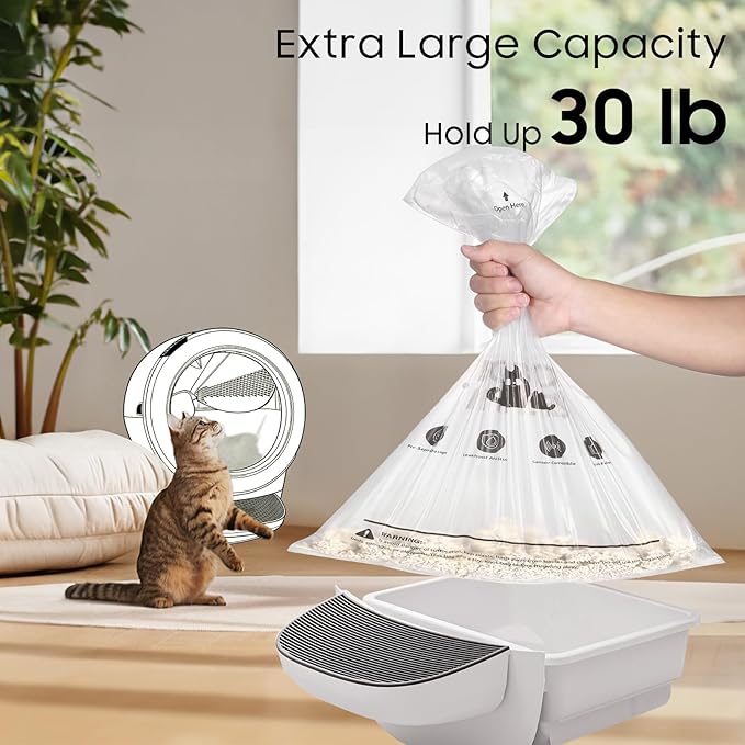 150 Pack Cat Litter Box Robot 5/4/3 Waste Bags, Automatic Litter Box Liners Bags, Tear-free, Sensor-compatible, 9-11 Gallon Capacity