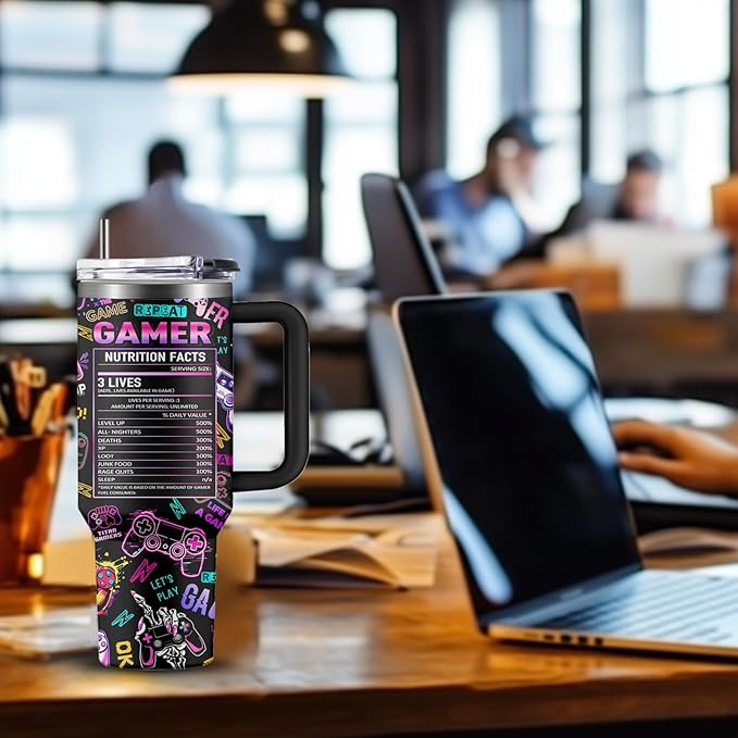 Gaming Gifts for Girl, Gamer Gifts for Women, 40oz Gamer Tumbler Cup, Gaming Mugs, Teen Girl Gift Gamings Stuff, Gaming Gamepad Presents for Daughter, Birthday Gift for Her Gamings Cup(Style3)