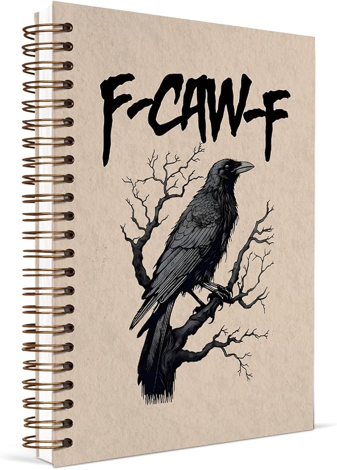 KDHTY Vintage Crow Notebook,Goth School Office supplies,Gothic Notebook Planner for Men,Black Gothic Notebook Spiral Journal Goth Gifts for Women,Back To School,5.5 x 8.3