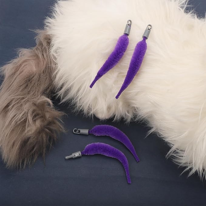 BOXOB 5pcs Cat Ball Toy Replacement Tails, Interactive Cat Toy Accessories Attachments Automatic Moving Ball Worm Refills Rope Compatible with 2.0 (Purple)