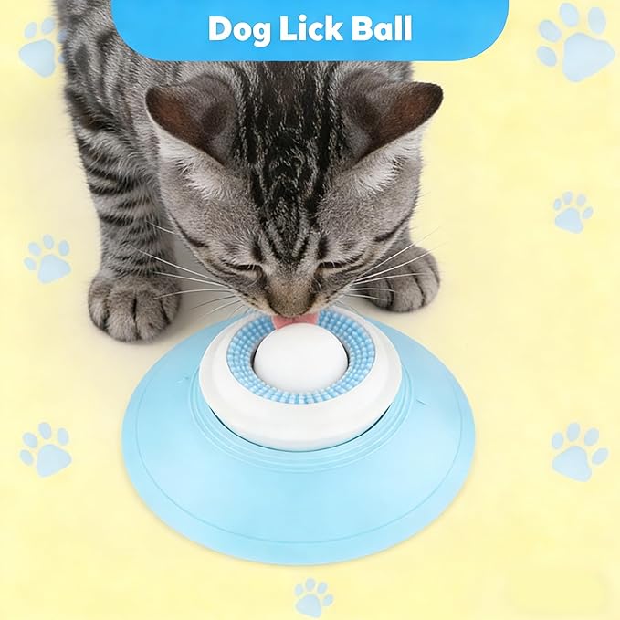 Dog Lick Sphere – Slow Feeder Lick Toy for Dogs & Cats, Interactive Licking Ball for Liquid Food, Non-Slip Enrichment Toy to Keep Dogs Busy, Anxiety Relief, Easy to Clean (White)
