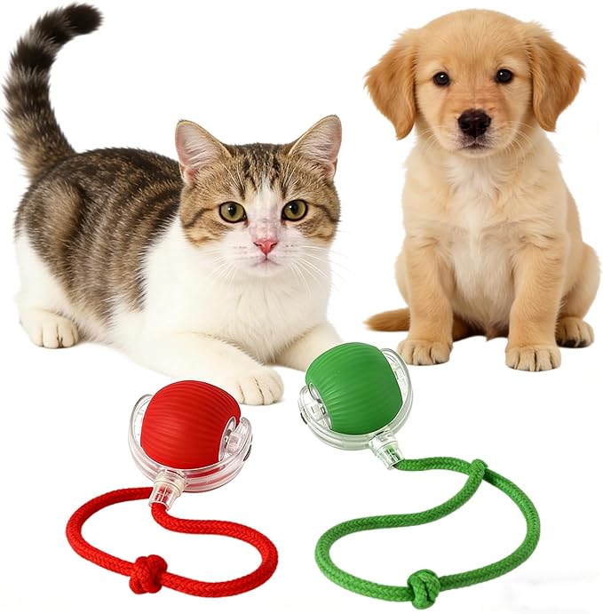RightBliss 2026 New Electric Dog & Cat Ball Toy, 360° Smart Automatic Interactive Rolling Pet Toy Ball, Smart Pet Play Ball, Interactive Pet Toys, Ideal Gift for Pet Lovers(Mix-2pcs)