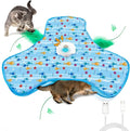 Interactive Cat Toys for Indoor Cats, Automatic Hide and Seek Motion-Activated Cat Toy with Moving Feather & Animal Chirps, USB Rechargeable Electric Cat Enrichment Toy for Bored Adult Cats & Kittens