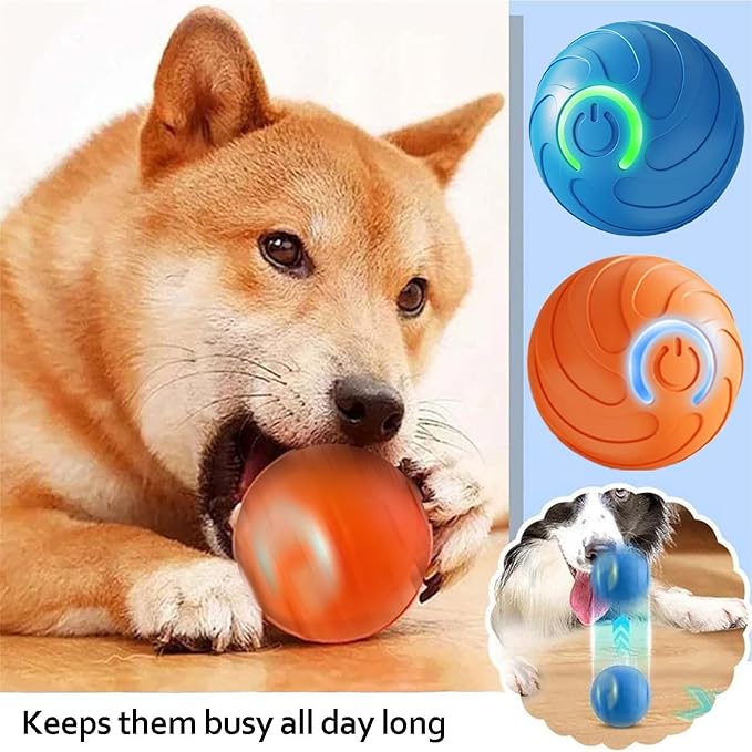 2025 New Vibrating Dog Ball, Automatic Moving/Bounce/Interactive Dog Toys, Shaky Ball Toy for Small Cats Dogs (Blue)