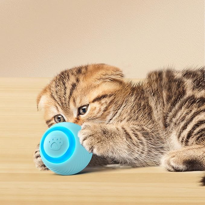 Interactive Toy Ball - Smart Puppy Ball, Interactive Jump Toy | LED Interactive Electric Rotating Balls, Evil Ball for Cats, Lightweight Toy Balls