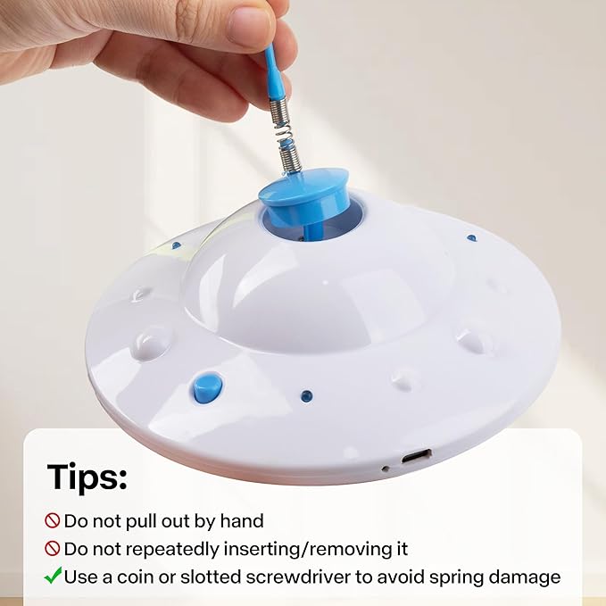 Pet Prime 3-in-1 Interactive Cat Toy with 6PCS Feathers - Automatic USB Rechargeable Self Moving Cat Toy for Bored Indoor Kittens and Adult Cats