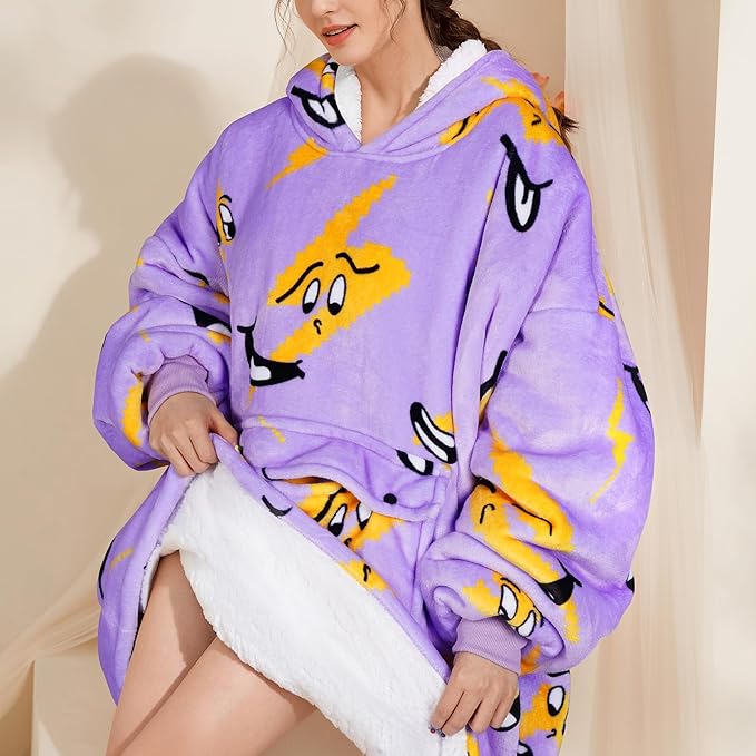 Narecte Cozy Oversized Blanket Hoodie Wearable Blanket Adults Soft Hooded Blanket Hoodie Birthday Gifts for Women Christmas