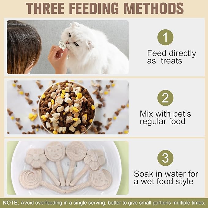 Memorjew 25PCS Chicken & Goat Milk Freeze- Dried Lollipops｜Individually Wrapped, Portable Dental Food for Dogs & Cats (Goat Milk Flavor, 25pcs)