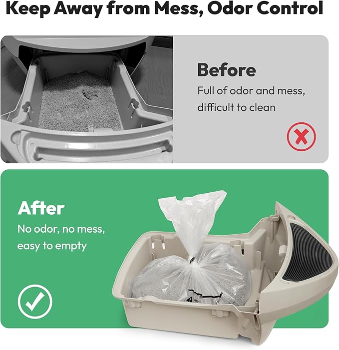 Waste Bags, Compatible with Litter Robot 4/5/3, 150 Pack Liners for Self Cleaning Litter Box, 9-11 Gallon Capacity, Pre-Separated, Transparent, Replacement Cat Litter Bags