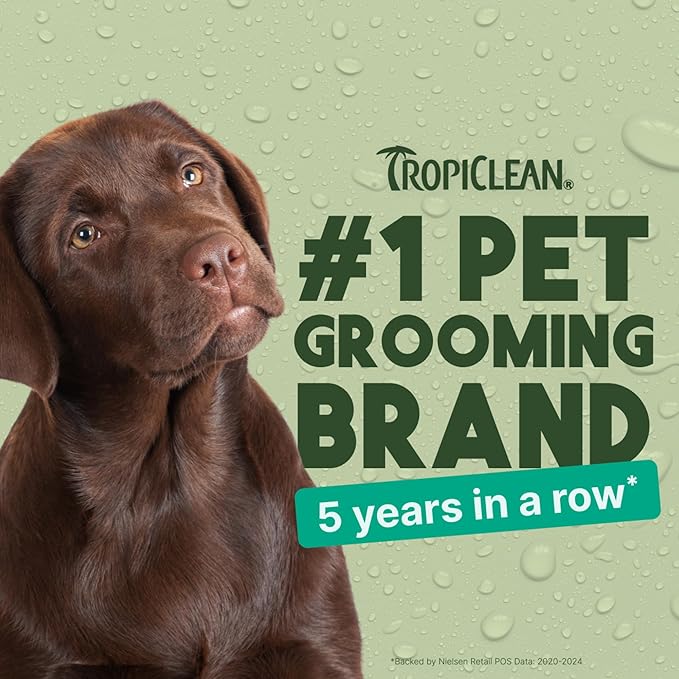 TropiClean Dog Ear Wash, Vet Recommended Ear Cleaning Solution for Itch Relief, Odor Eliminating, Non Stinging Alcohol-Free, Cat Safe, USA Made, 4oz