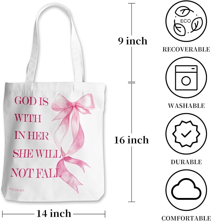 Grace Yonks Cute Canvas Tote Bag – Aesthetic Large Reusable Bag