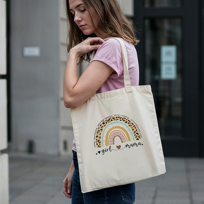 bmuvghi Canvas Tote Bag with Pocket Cute Tote Bag Aesthetic Reusable Shopping Grocery Bags Birthday Gifts for Women