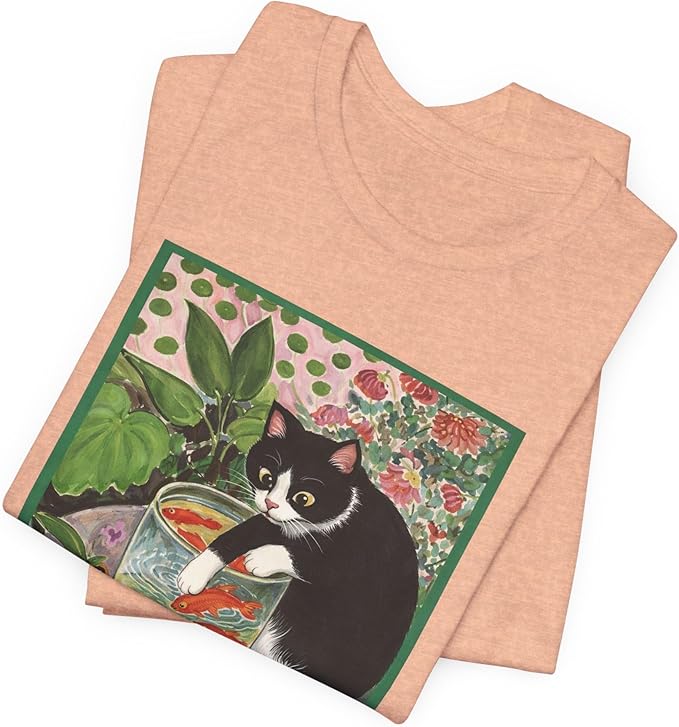 Vintage Cat Painting T Shirt, Matisse Inspired Cat Tee, Retro Art Aesthetic Shirt, Funny Cat Lover Gift