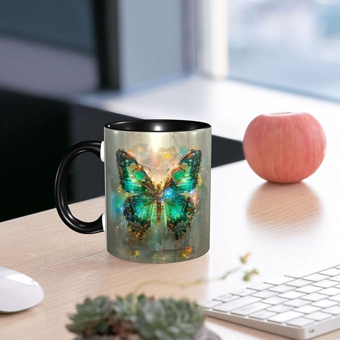 Butterfly Coffee Mug 11 OZ Ceramic Tea Cup Novelty Mugs Funny Coffee Cups with Handle