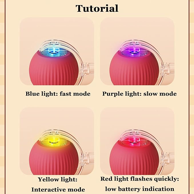 Smart Motion Pet Ball V2, Smart Interactive Rolling Pet Ball, Automatic Obstacle Avoidance ＆ Quiet Cat Toy with a Long Tail, The Ultimate Boredom-Buster for Both Cats and Dogs (Gray)