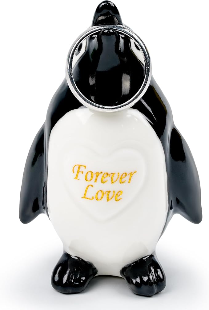 Gifts for Him Her Boyfriend Girlfriend, To My Love Handmade Ceramic Mini Penguin Anniversary Birthday Gifts for Women Men, Romantic Valentines Forever Lover Gifts for Wife Husband Couples Cute Decor