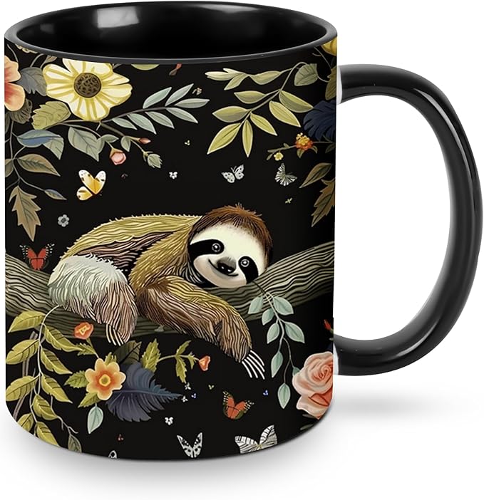 Sloth Coffee Mug 11OZ Funny Ceramic Tea Cup Kitchen Decor Novelty Mugs for Home Office Travel