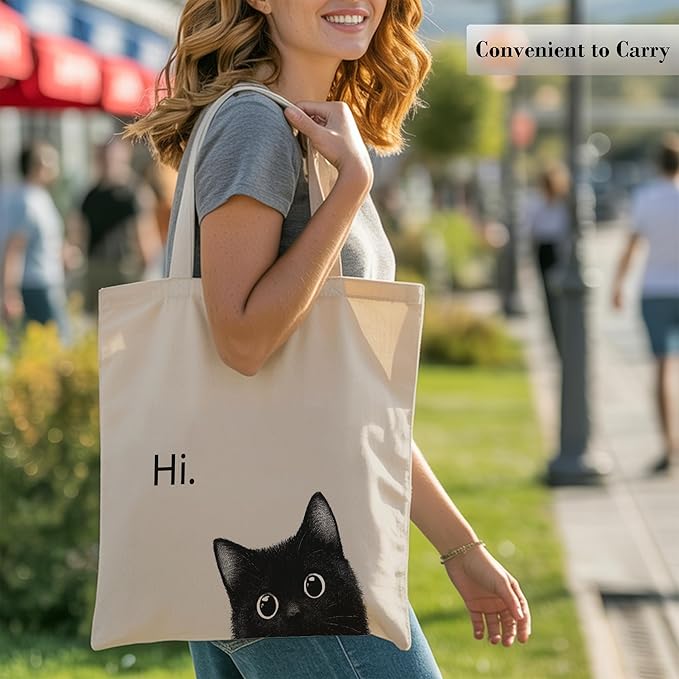 Pets Lover Gifts Tote Bag for Women, Dogs Cats Bee Aesthetic Canvas Bag with Inner Pocket