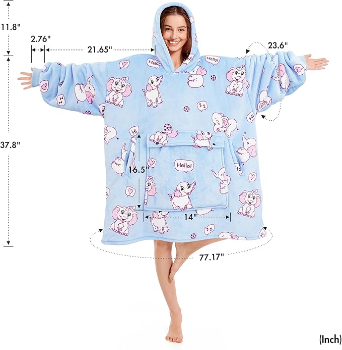 Narecte Cozy Oversized Blanket Hoodie Wearable Blanket Adults Soft Hooded Blanket Hoodie Birthday Gifts for Women Christmas