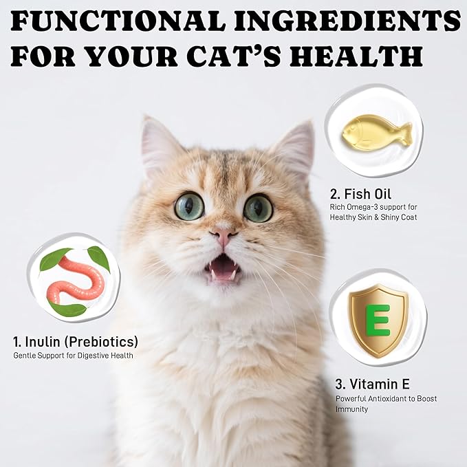 Lickable Cat Treats, High Moisture Hydrating Creamy Puree Squeeze Tubes, Tuna Flavor, 20 Tubes 0.5oz, Grain-Free, Omega Oils & Vitamin E, Skin & Coat Health, Digestive and Immune Support