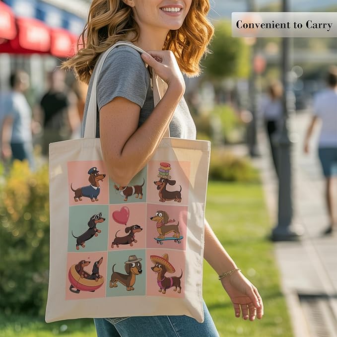 Pets Lover Gifts Tote Bag for Women, Dogs Cats Bee Aesthetic Canvas Bag with Inner Pocket