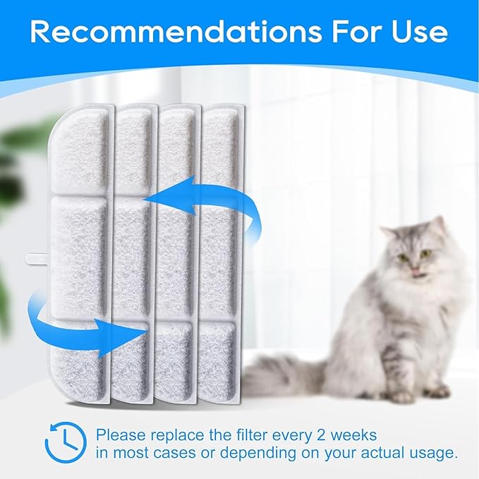 20+20 Pack Cat Water Filter Compatible with DownyPaws Cat Water Fountain Wireless 84oz/2.5L, DPWFP6 Battery Operated Cat Water Fountain Filters, Pet Filters