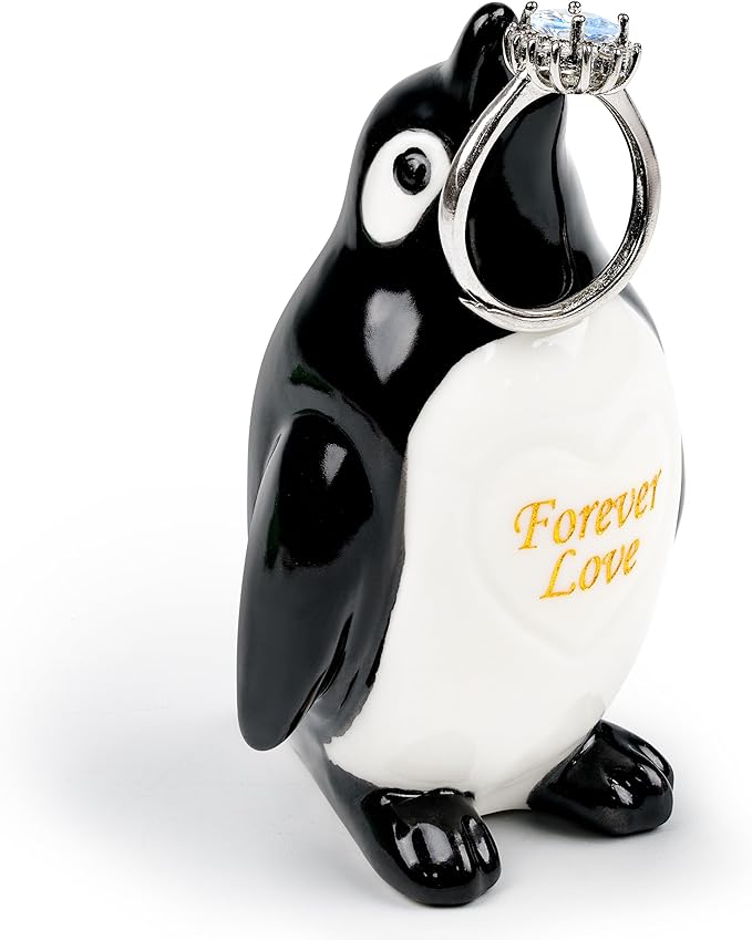 Gifts for Him Her Boyfriend Girlfriend, To My Love Handmade Ceramic Mini Penguin Anniversary Birthday Gifts for Women Men, Romantic Valentines Forever Lover Gifts for Wife Husband Couples Cute Decor