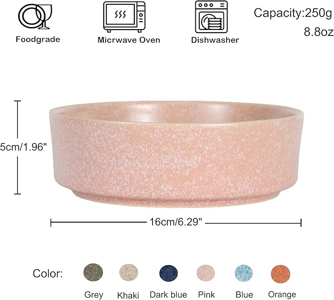 Ceramic Slow Feeder Cat Bowls 6 Inch Cute Bone Slow Feeding Dog Food Bowl,Whisker-Friendly, Anti-Vomiting Feeder for Cats and Small Dogs Non Slip Dishwasher/Microwave Safe (Pink)