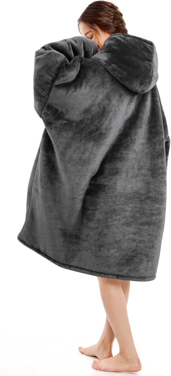 Narecte Cozy Oversized Blanket Hoodie Wearable Blanket Adults Soft Hooded Blanket Hoodie Birthday Gifts for Women Christmas