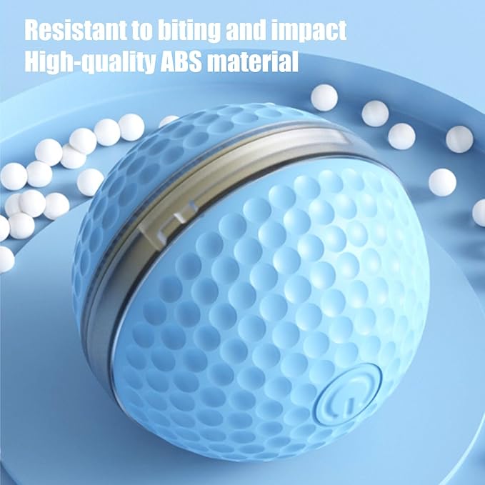 Electric Rolling Ball Cat Toy Automatic Moving Smart Ball with Light Interactive Kitten Teaser for Indoor Cats Bored Relief (Blue)