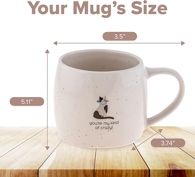 Karma Gifts Reese Ceramic Mug - 16-Ounce Coffee Cup - Cute Mugs for Women and Men - Cat