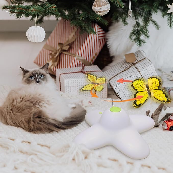 ALL FOR PAWS Cat Toys Interactive Butterfly Flutter Bug Cat Automatic Toy Stimulating Kitty Toys Enrichment for Indoor Cats