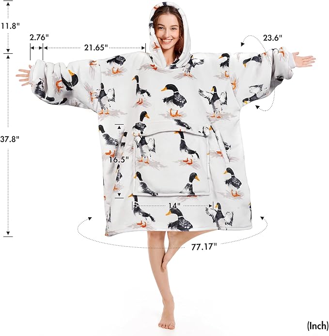 Narecte Cozy Oversized Blanket Hoodie Wearable Blanket Adults Soft Hooded Blanket Hoodie Birthday Gifts for Women Christmas