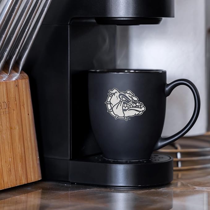 Rico Industries NCAA (D/E/F & G) Standard 15oz Laser Engraved Matte Black Ceramic Bistro Mug - For Hot or Cold Drinks