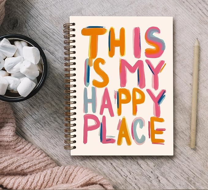 KDHTY Happy Planner Notebook Journal Happy Planner,Positive Office Supplies Gifts for Women Girls Friends,Inspirational Gifts Motivational Journal for Women,8.3×5.5 Inch