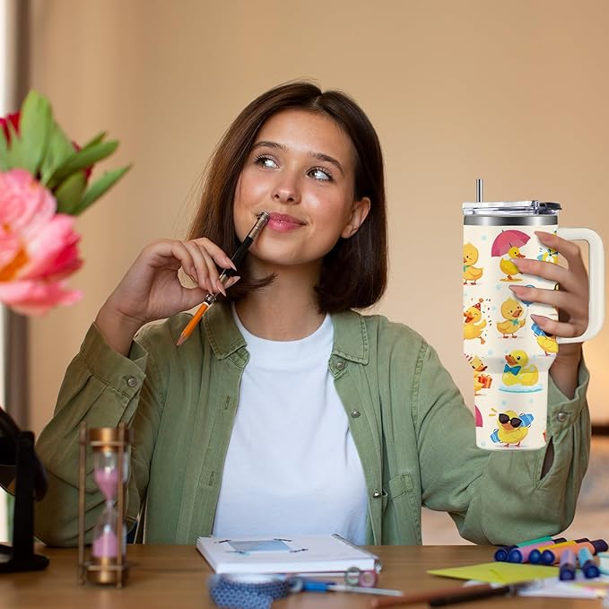 Duck Gifts For Women, Just a Girl Who Loves Duck Gifts Tumbler 40oz, Rubber Ducks Birthday Christmas Gift For Ducks Lover