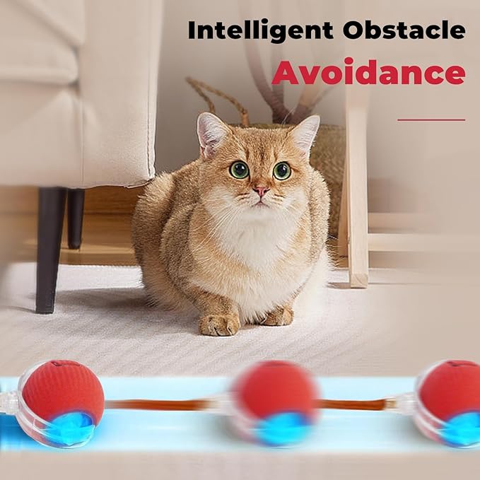 Interactive Cat Toys for Indoor Cats, New Interactive Rolling Dog Ball, 360° Smart Pet Toy Self Rolling Balls for Bored Indoor Cats (3PCS/Set)