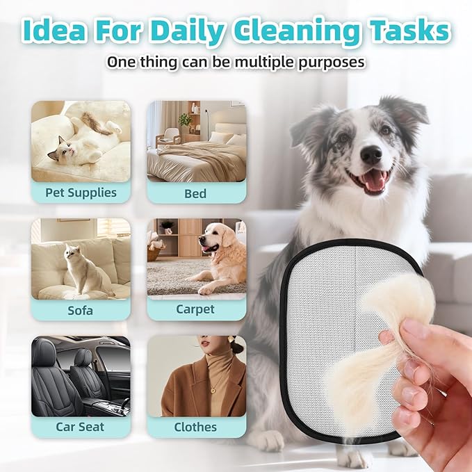 2 Pack Pet Hair Removal Glove for Dogs & Cats,Resuable Five-Finger Magic Brush,2026 Newly Upgraded Electrostatic Pet Hair Remover Gloves,Pet Hair Remover Tool for Clothes, Bed,Couch, Carpet