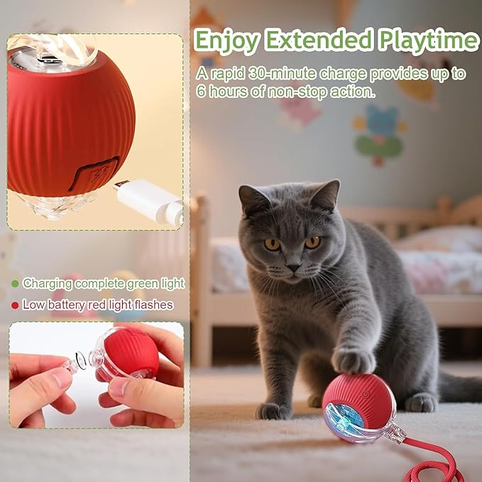 2026 New Interactive Cat Toys for Indoor Cats,Motion Activated Cat Balls with 360° Smart Automatic Rolling Moving for Bored Pet Cats Dogs. (Green)