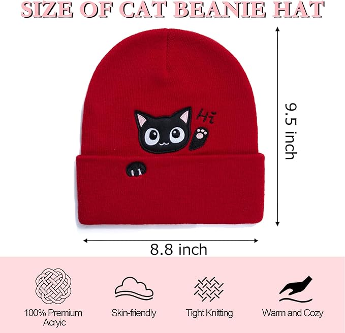 Winter Knitted Beanie Hat and Themed Scoks for Dog Cat Lover Gifts, Christmas Stocking Stuffers for Men Women