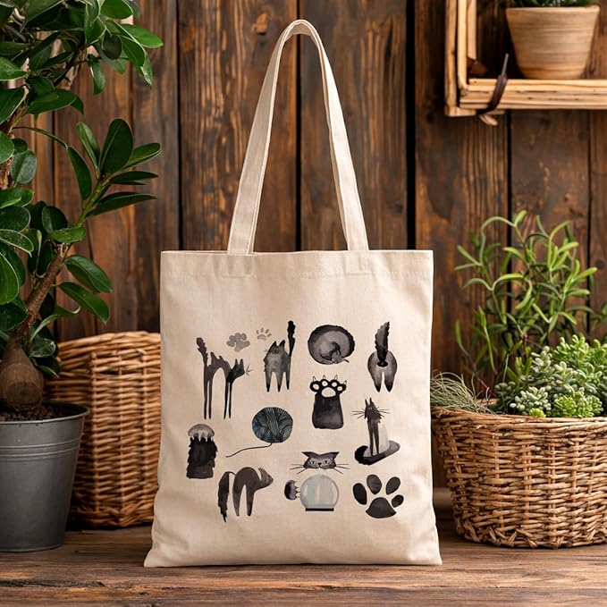 Cute Animal Tote Bag, Animal Lover Gift, Canvas Tote Bag for Women, Reusable Shopping Bags for Casual Shopping Work
