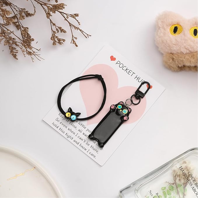 7-Piece Adorable Cat Lover Gift Set for Women | Cute Cosmetic Bag, Glass Straw Cup,Cat Print Socks & Kitty Designs Hair Accessories (Clips + Headband) | Perfect Birthday Christmas Gifts for Girls