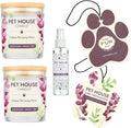 One Fur All Pet House Candle Value Pack - Plant-Based/Soy - Clean Burning Scented, Long Lasting Pet Odor Candle for Home - Lavender Green Tea