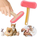 Bunny Brush, Soft Silicone Small Animal Brush, Short Hair Dog Brush - Removes Loose Fur, Detangles & Massages for Rabbits, Chinchillas, Kittens & Puppies During Shedding Season or Bath Time