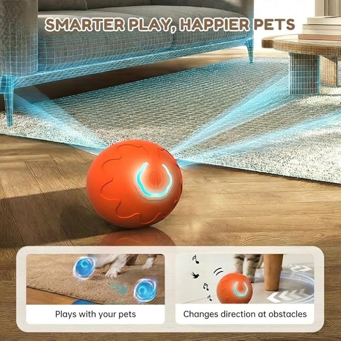 Drkicsy Automatic Moving Dog Toy Ball, Interactive Pet Balls USB Rechargeable Bouncing Ball, Electric Dog Toys Rolling Balls for Cat, Puppy, Small Medium Dogs (Upgrade Blue)