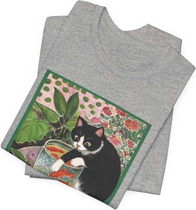 Vintage Cat Painting T Shirt, Matisse Inspired Cat Tee, Retro Art Aesthetic Shirt, Funny Cat Lover Gift