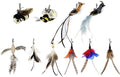 TTcat Cat Feather Toy Replacement Wand Refills, 10 Pcs Simulation Insects Bird Feathers.