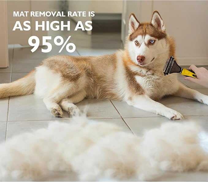 Pet Republique Matt Splitters Tool – Effective Mat Remover and De-matting Comb for Long-Haired Dogs, Cats, Rabbits – Regular 12+23 Teeth Design